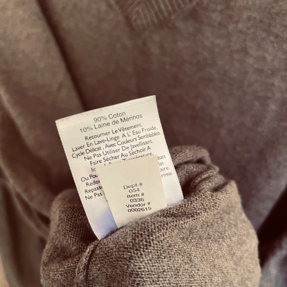 Eddie Bauer Sweater Mens TXL Olive Brown Cotton Merino Blend Fine Knit V-neck - Picture 8 of 14